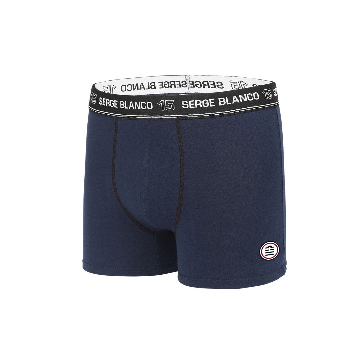 Lot De 2 Boxers Coton Uni noir/bleu, SERGE BLANCO