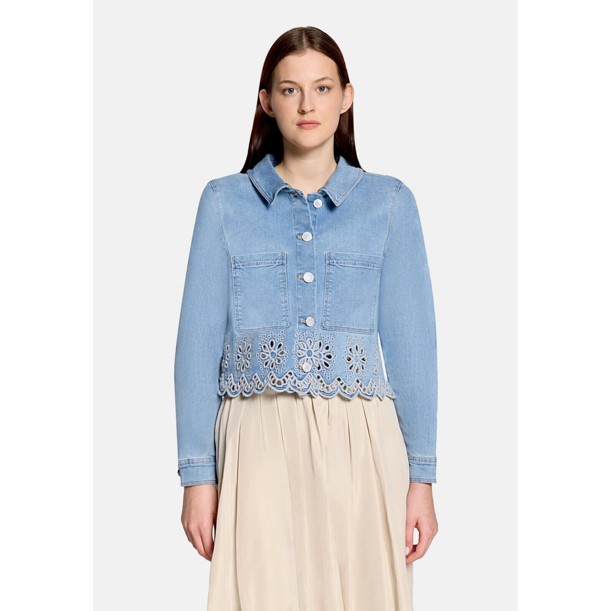 Veste en jean à broderies bleu, CARTOON
