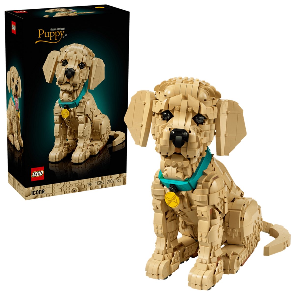 LEGO Icons - Le chiot Golden Retriever - 11384 beige, LEGO