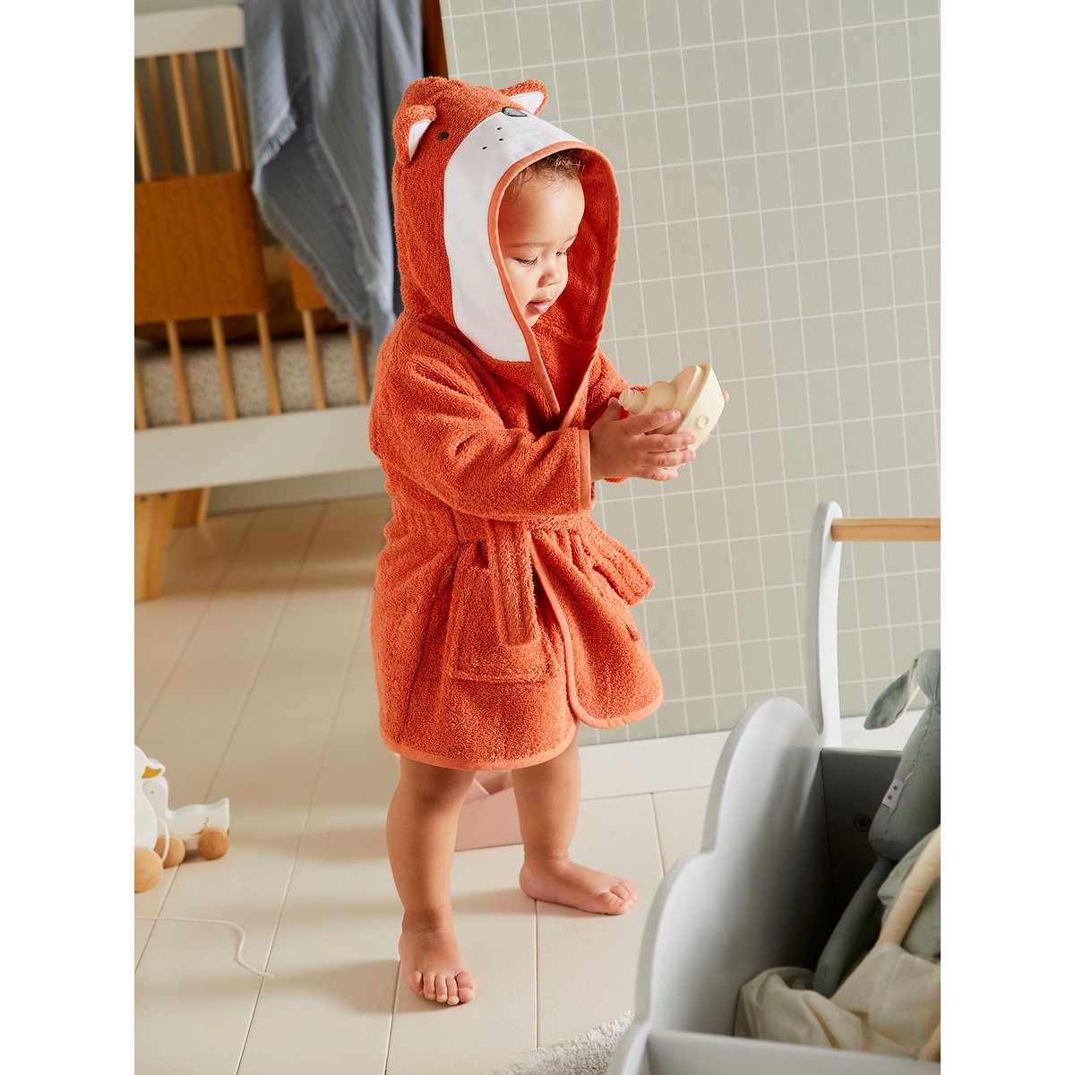 Peignoir de bain Renard orange, VERTBAUDET