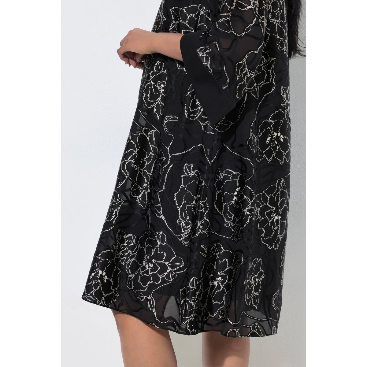 Robe en soie mélangée noir, ULLA POPKEN