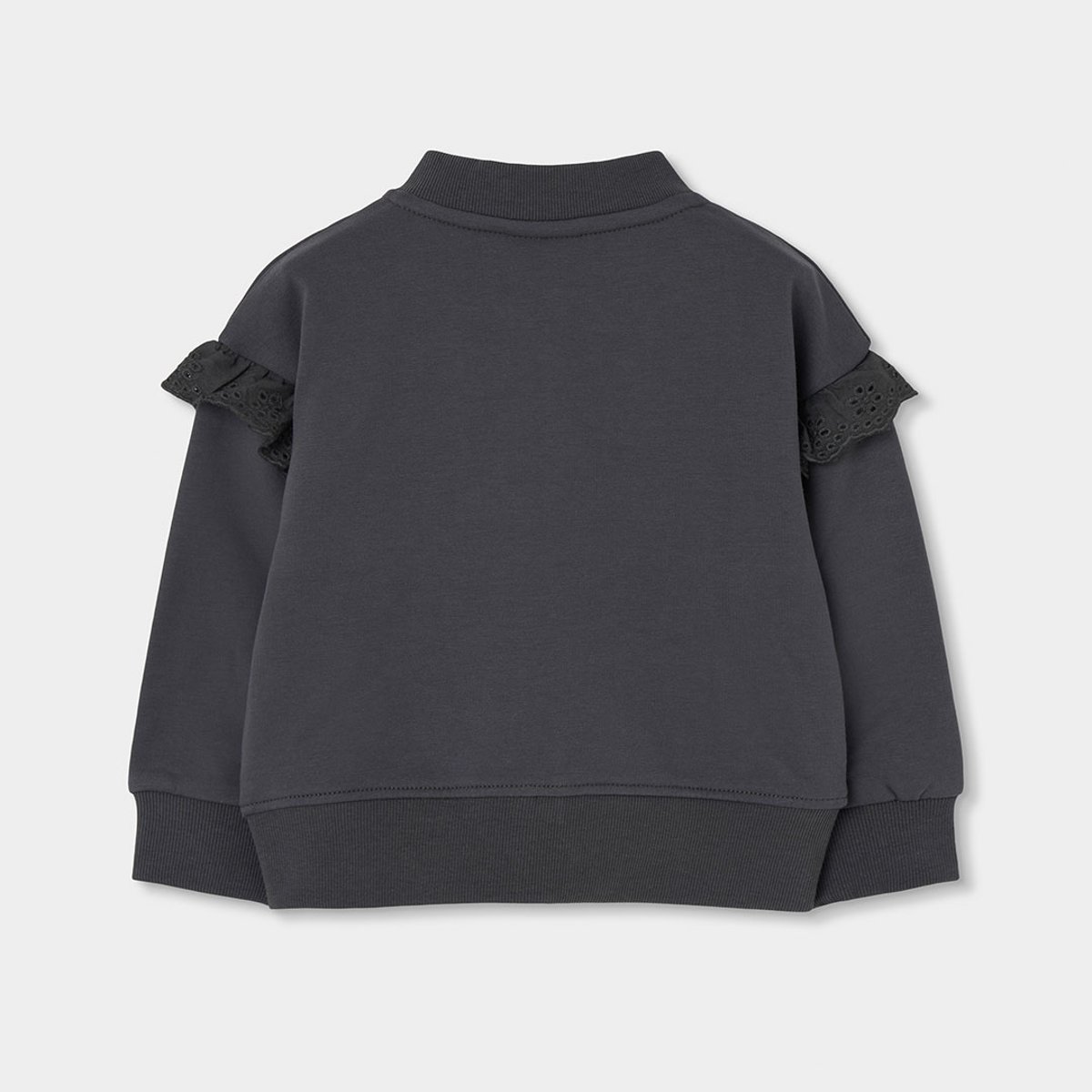 Gilet fille molleton avec volants gris, BOBOLI