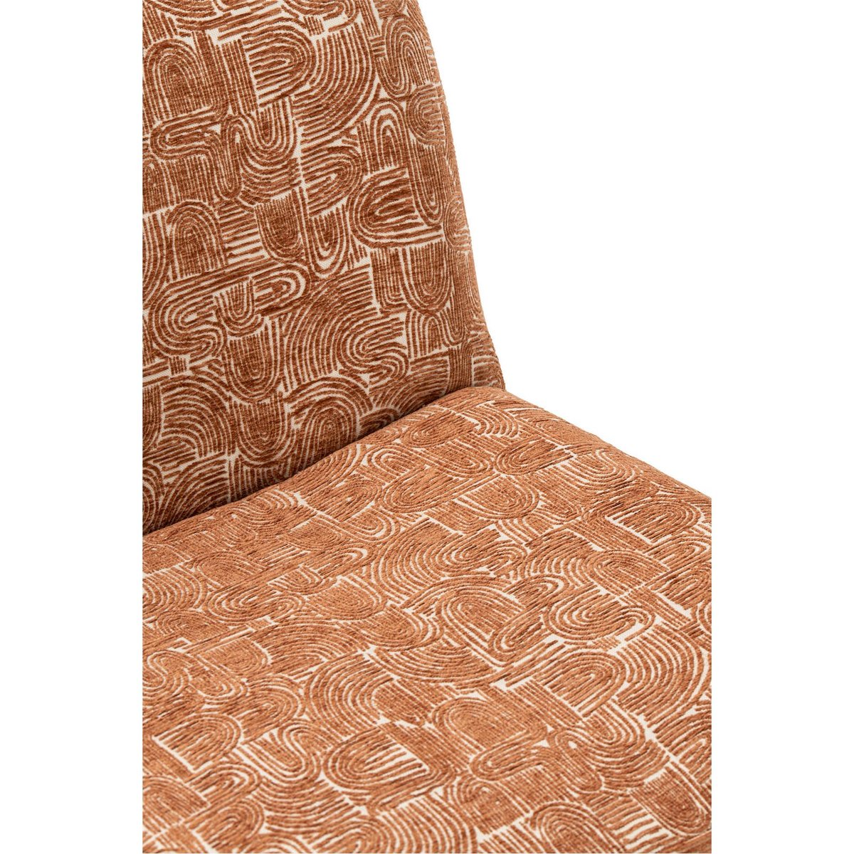 Chaise longue en tissu motif rétro rouille, RECOLLECTION