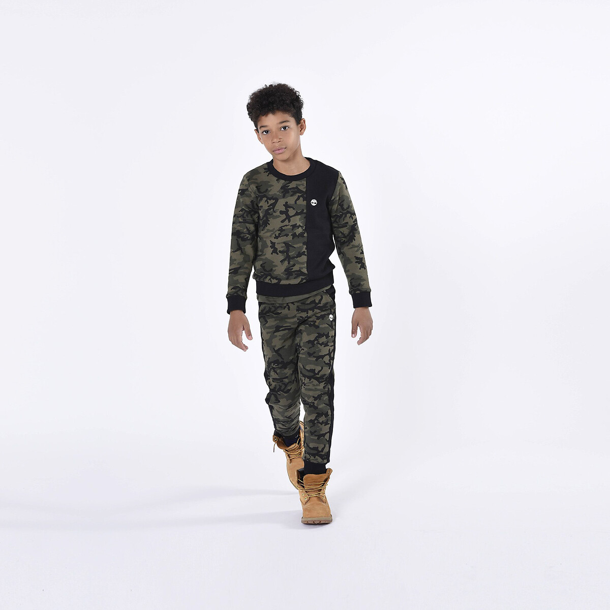 Sweat col rond à manches longues camouflage, TIMBERLAND