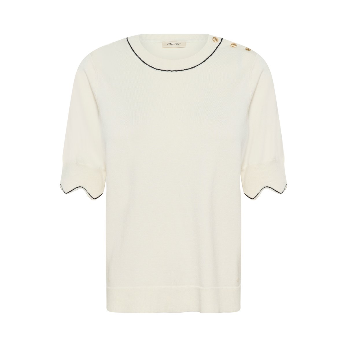 Blouse à manches courtes blanc whisper white, CREAM