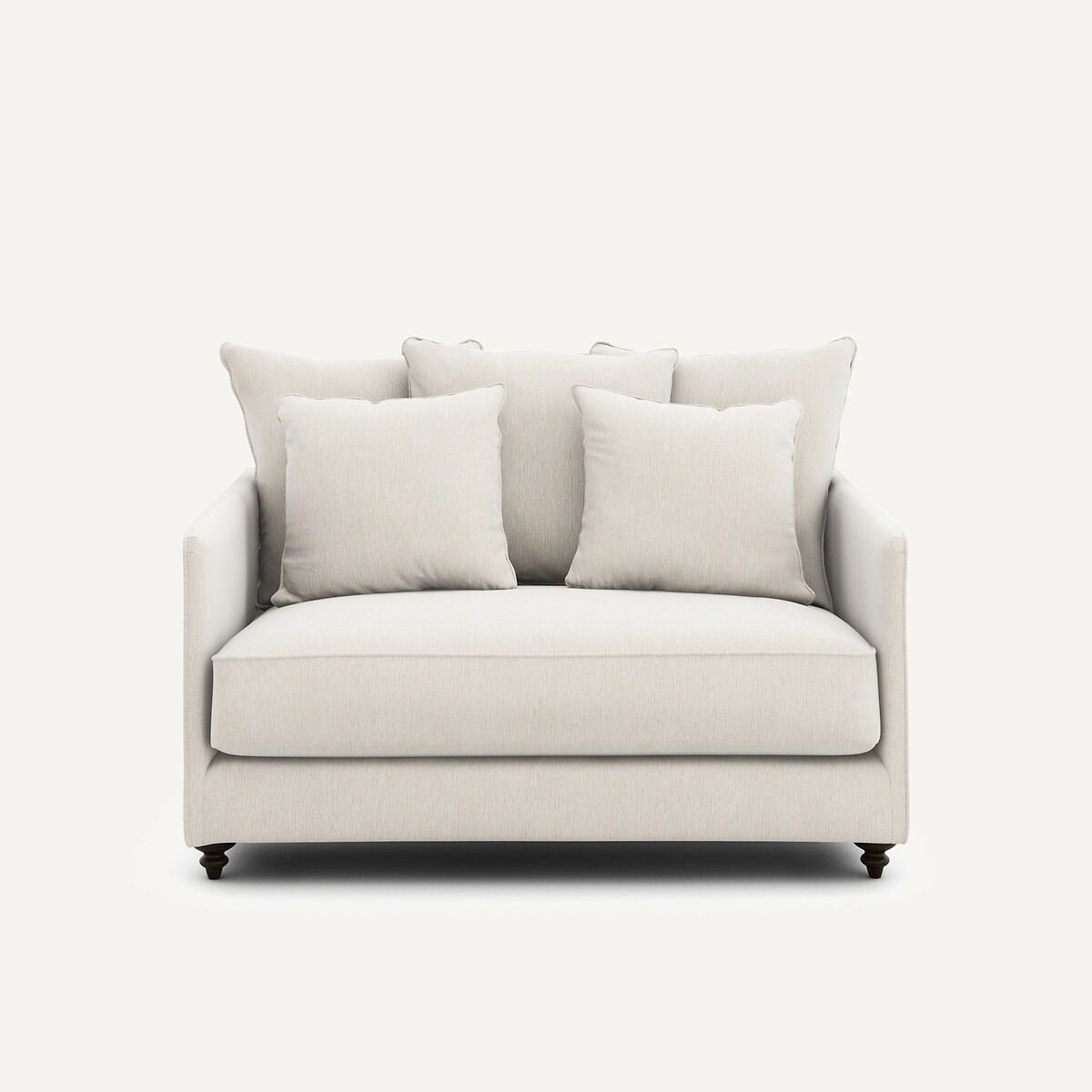 Canapé 2P convertible velours chenille, Lazare blanc, AM.PM