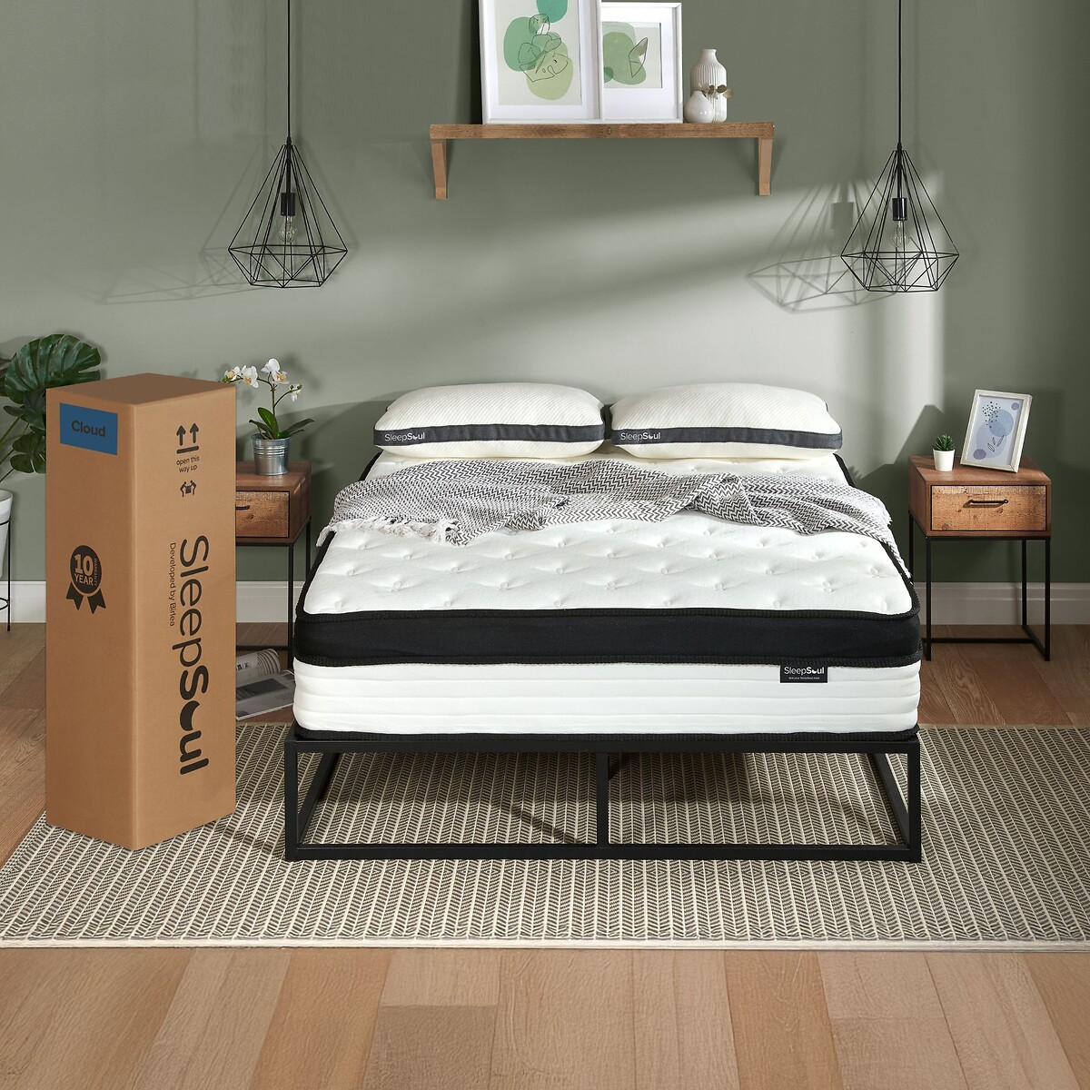 SleepSoul Cloud Pocket Hybrid Mattress white, SLEEPSOUL