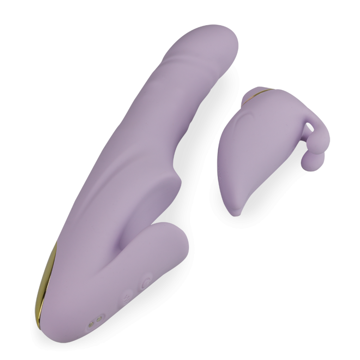 Vibromasseur puissant rabbit avec stimulateur sans contact amovible Unattached lilas, LOVE AND VIBES