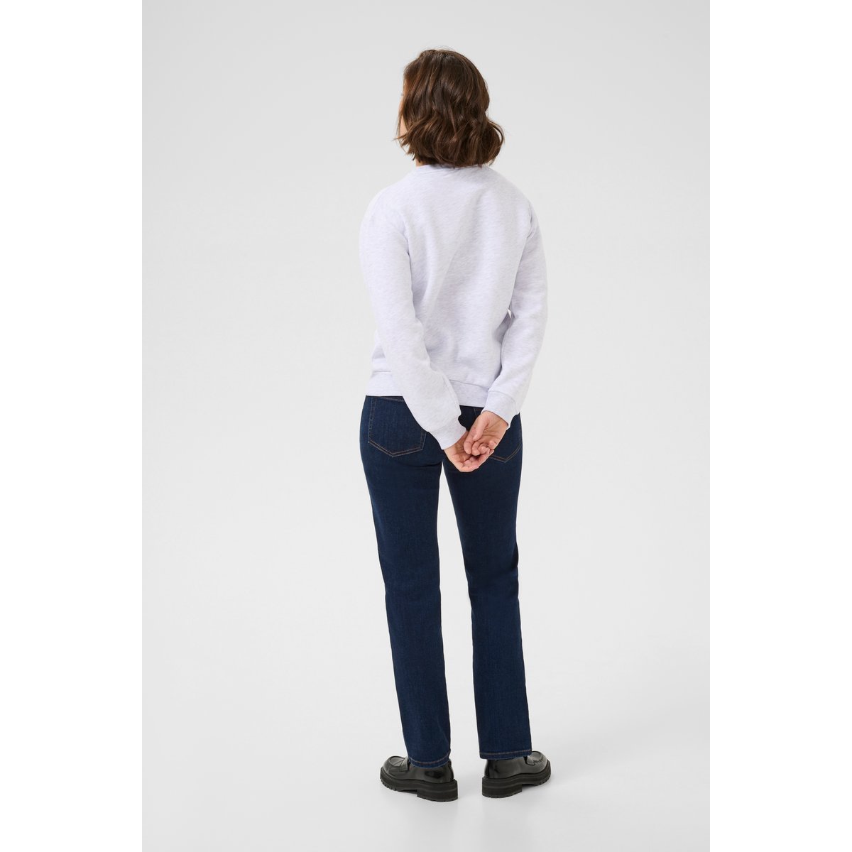 Sweatshirt gris light grey melange text, KAFFE
