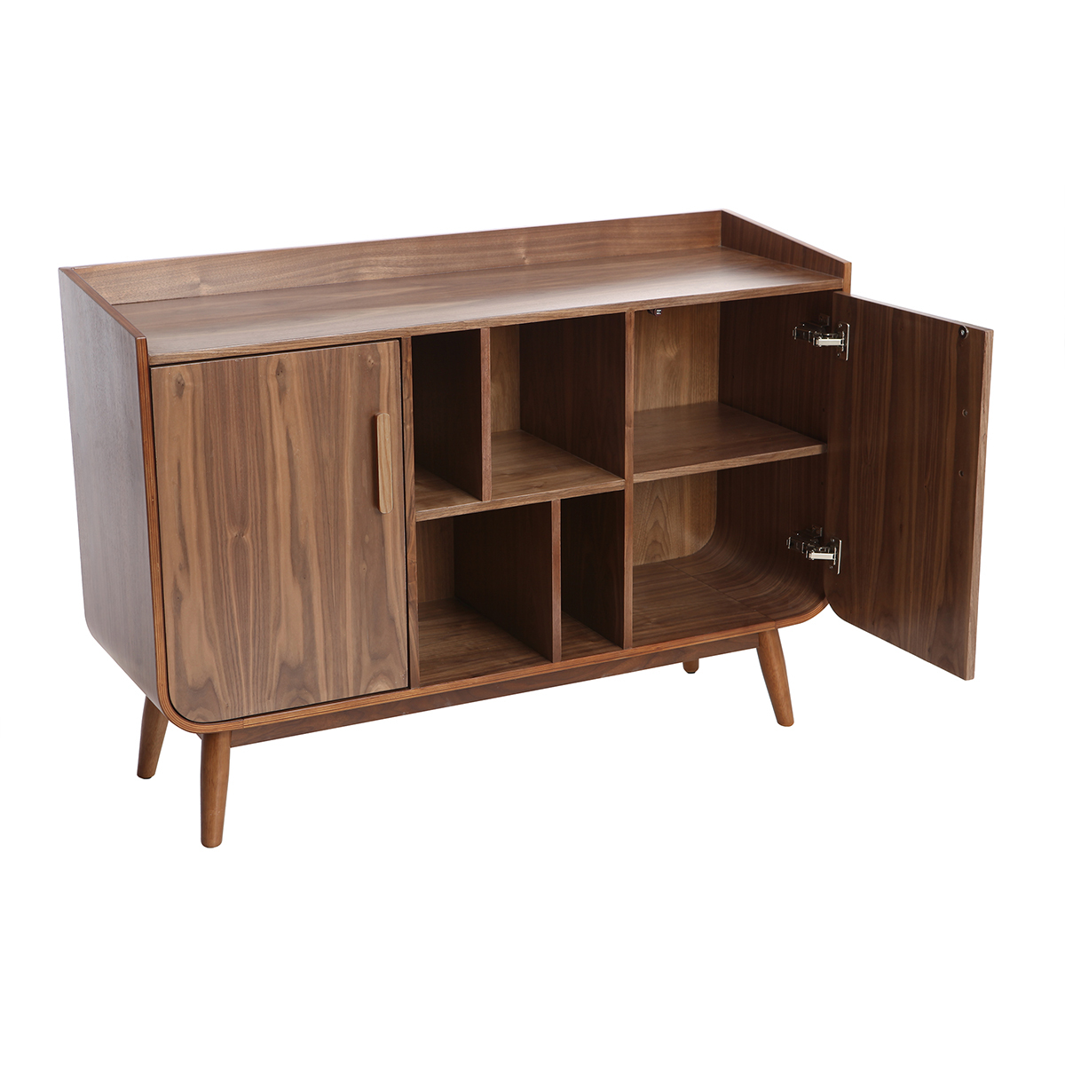 Buffet scandinave en bois 2 portes L122 cm HALLEN noyer, MILIBOO