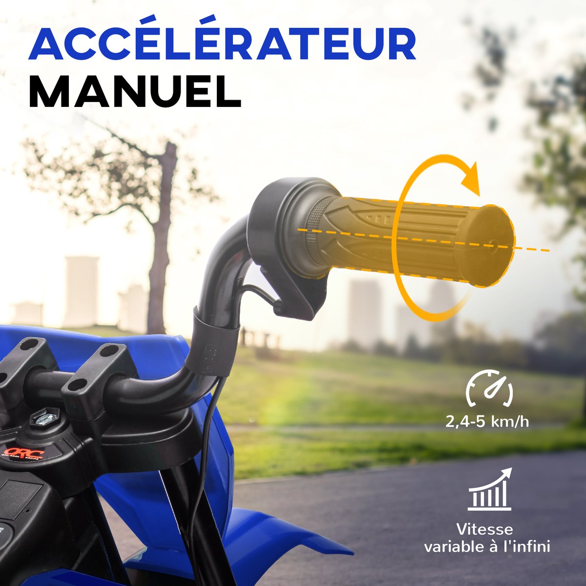 Moto électrique à conducteur assis PP bleu, AIYAPLAY