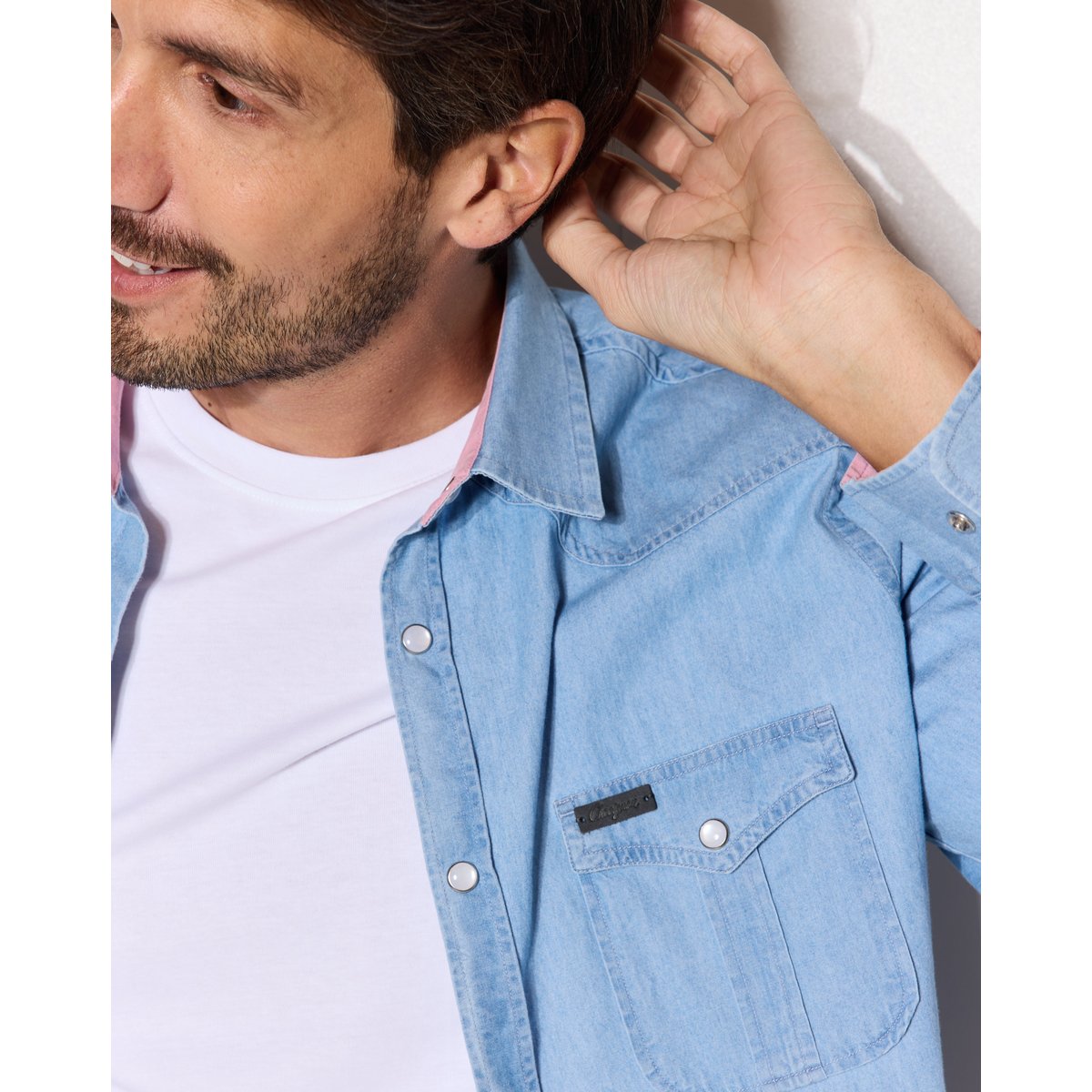 Chemise en coton DENZEL bleu ciel, CHEVIGNON