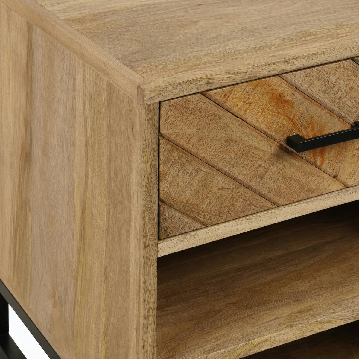 Table de chevet en bois de manguier 1 tiroir BRIX bois naturel, PIER IMPORT
