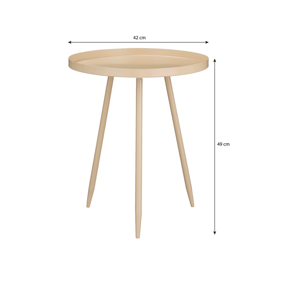 Table d'appoint Ø42 cm FLORES beige, MICA DECORATIONS