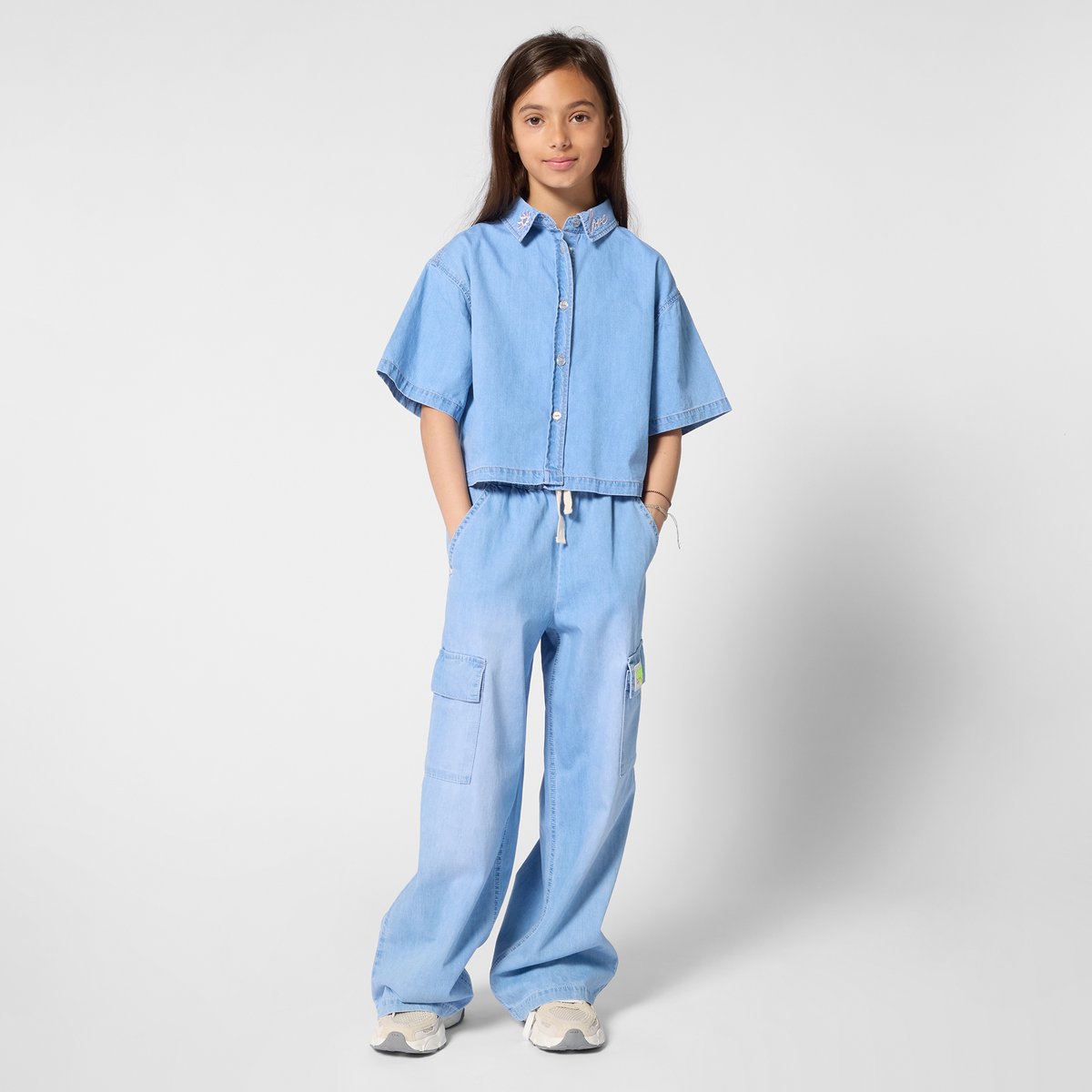 Chemise en denim léger denim light blue, BILLIEBLUSH
