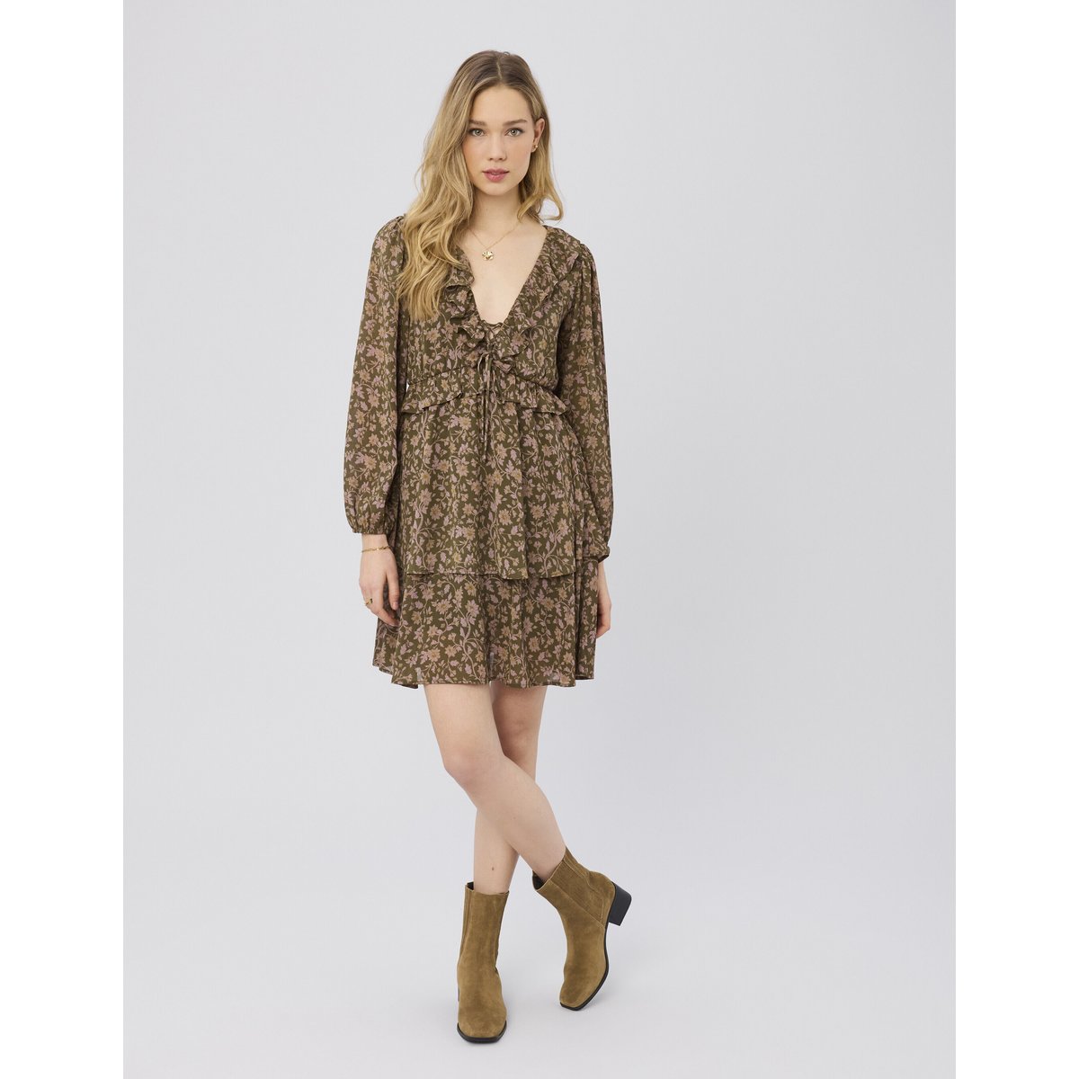 Robe imprimé fleuri multicolore, BZB