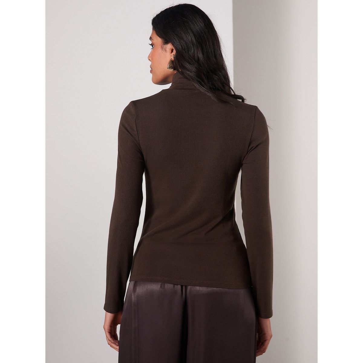 Haut manches longues en tencel™ marron, NEXT