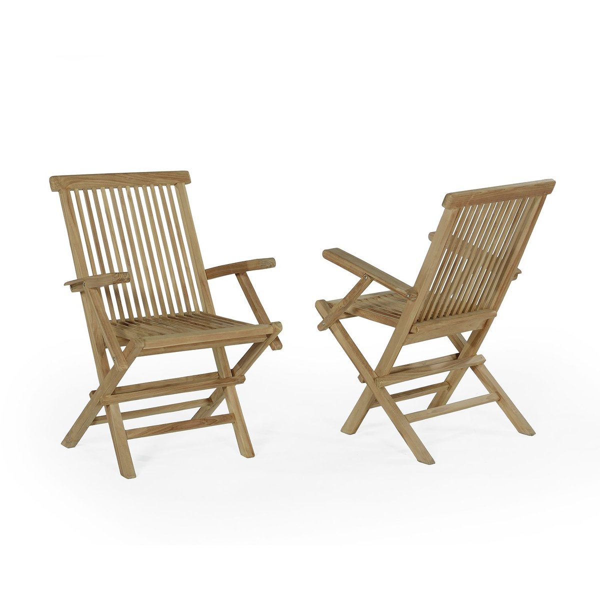 Fauteuils de jardin pliantes en teck massif (lot de 2) - JAVA naturel, TECK ATTITUDE
