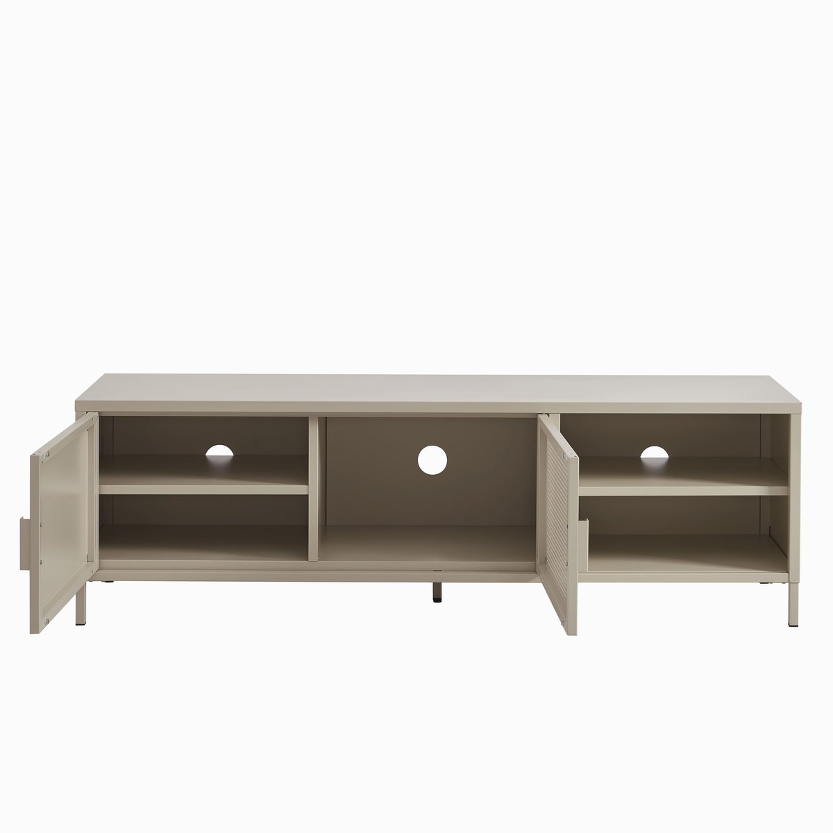 Meuble TV en acier 2 portes taupe, PANTONE