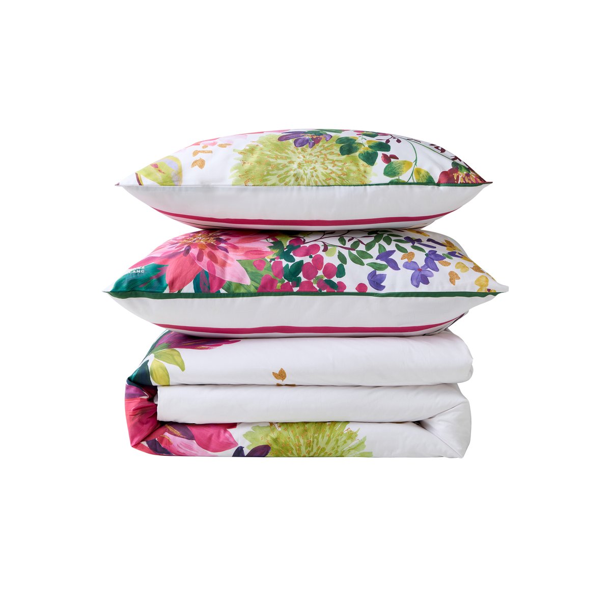 Housse de couette réversible coton SOLARA imprimé, CARRE BLANC