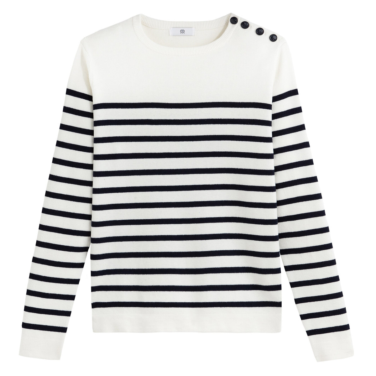 Breton Striped Jumper ivory / navy stripe, LA REDOUTE COLLECTIONS