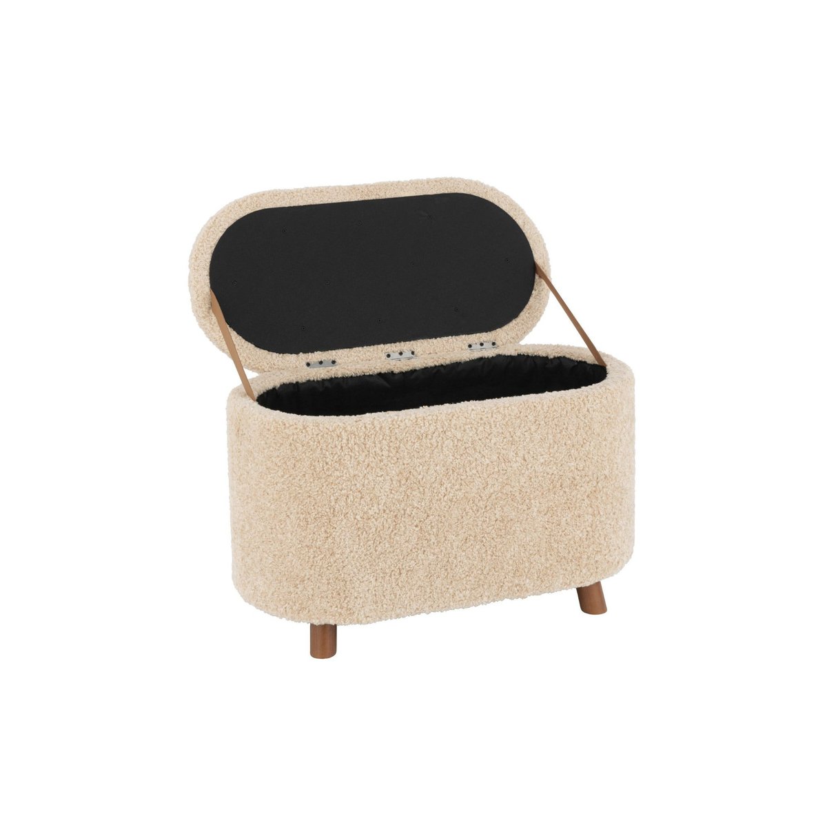 Banc coffre 1 place en tissu peluche beige L80 - GRIZZLY beige, HELLIN, DEPUIS 1862