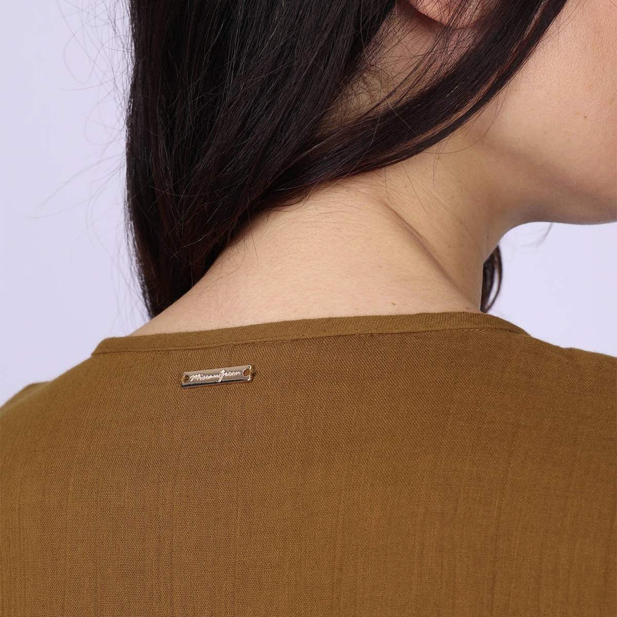 Chemise broderie Dakota camel, MISE AU GREEN