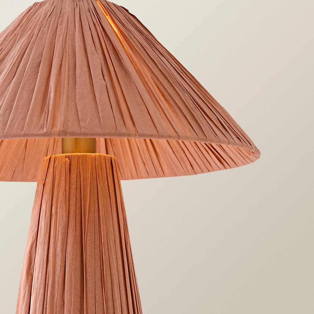 Kira Paper Woven Table Lamp with Tapered Shade dusty pink, SO'HOME