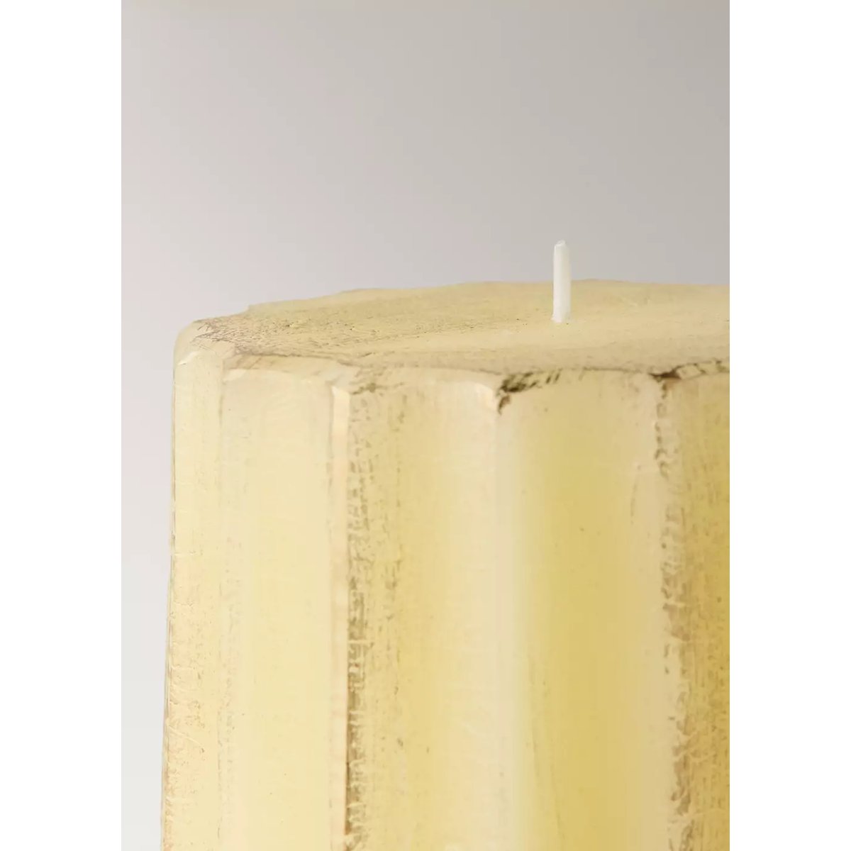 Bougie géométrique 700 g blanc cassé, MANGO HOME