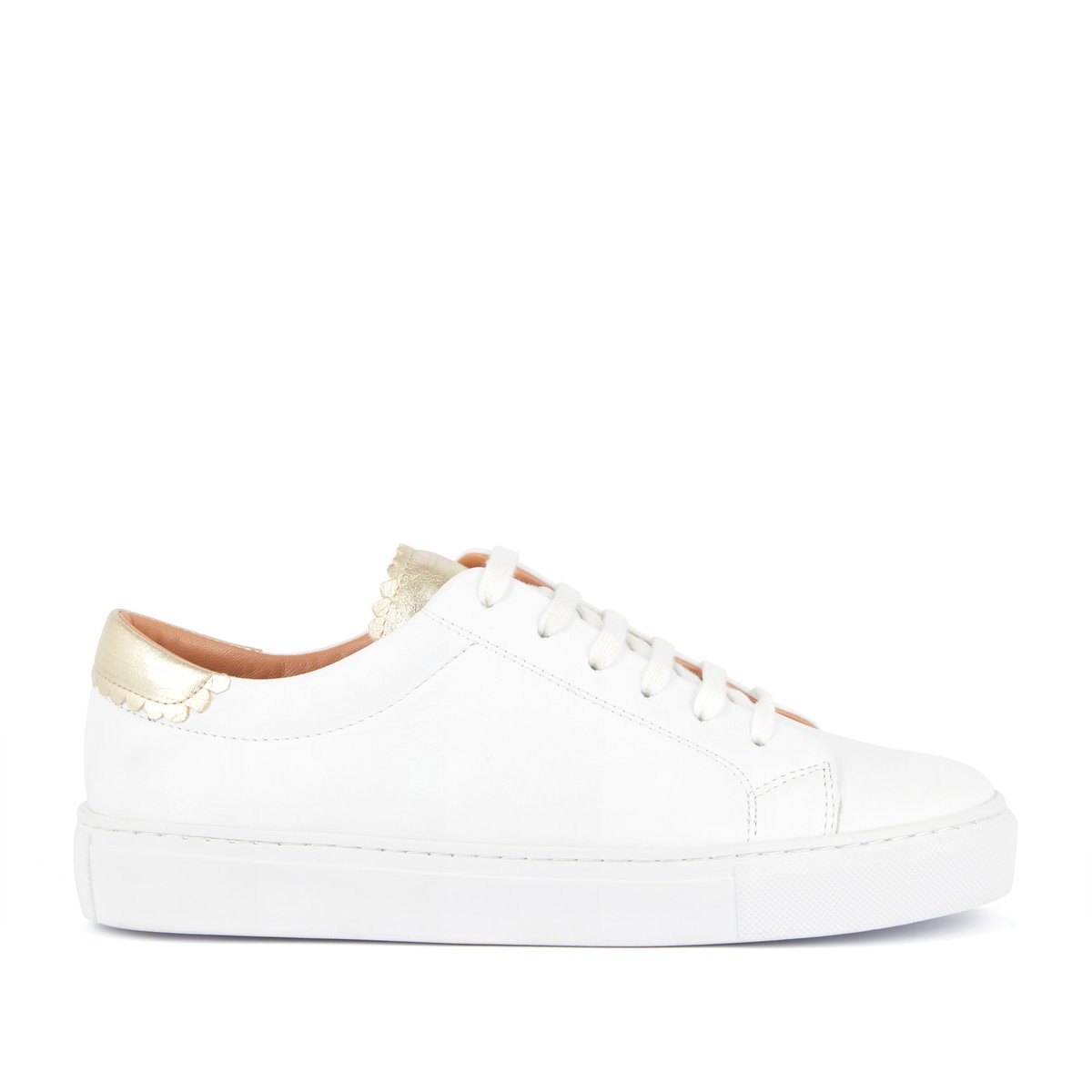 Basket en cuir SUZANNE blanc, MELLOW YELLOW