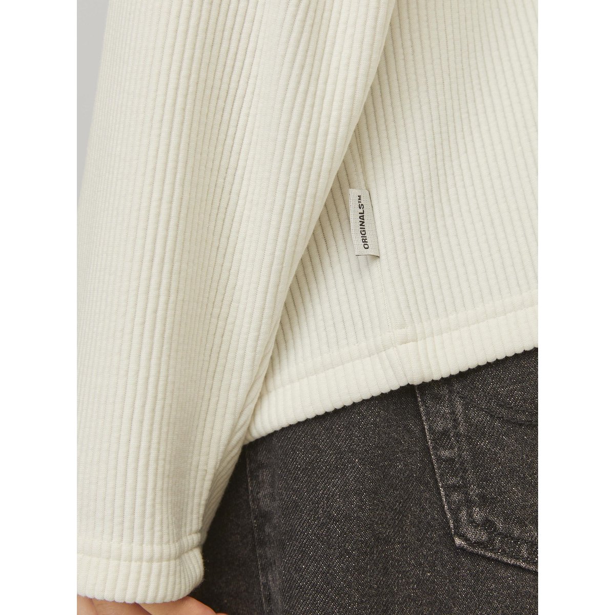 Sweat À Mi-Fermeture Éclair antique white, JACK & JONES