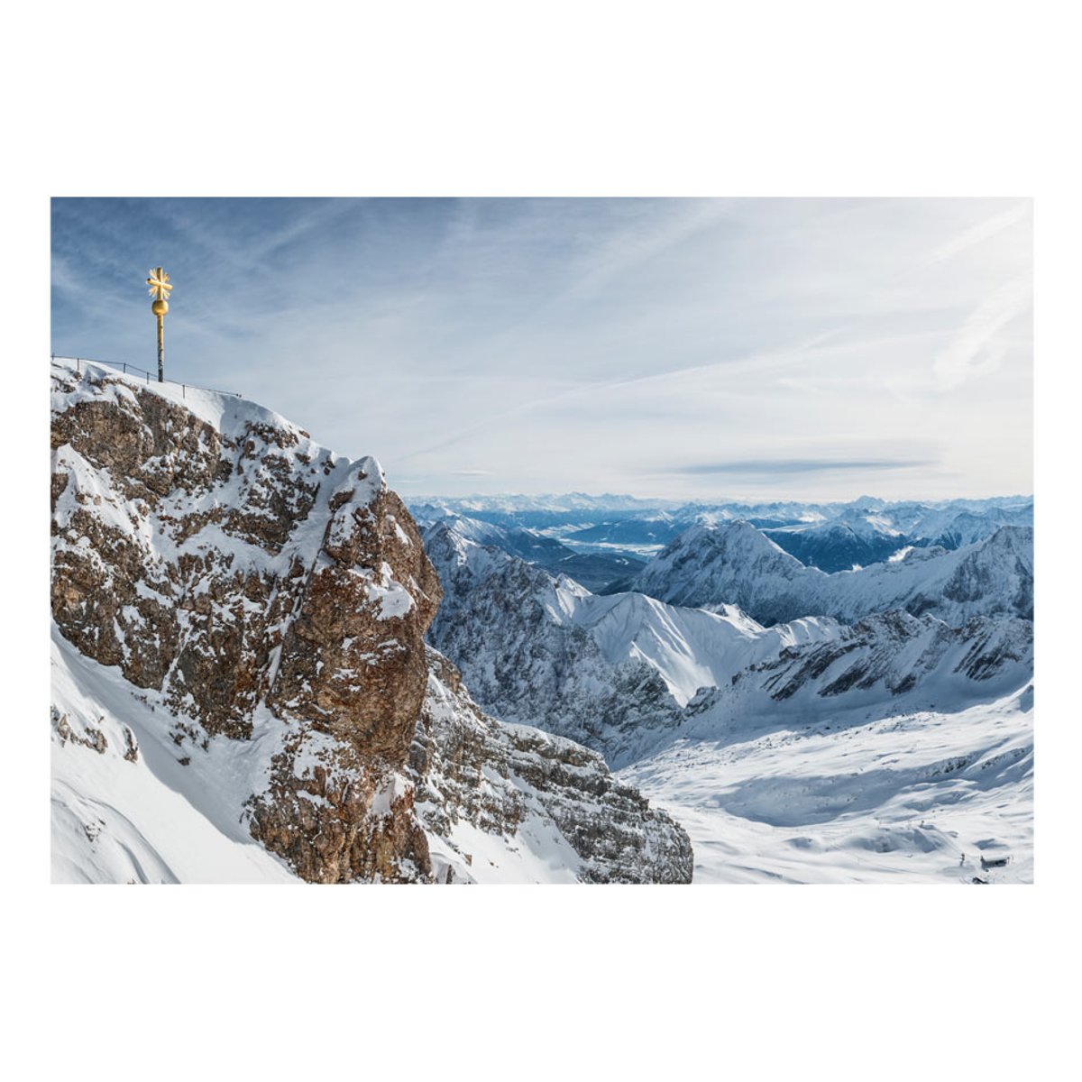 Papier peint intissé panoramique Paysage Zugspitze bleu, EDEN