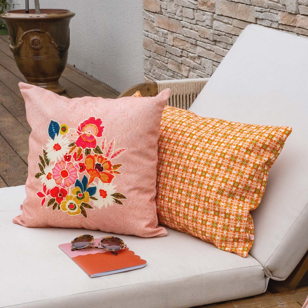 Housse de coussin extérieur NOUR orange, VENT DE BOHÈME