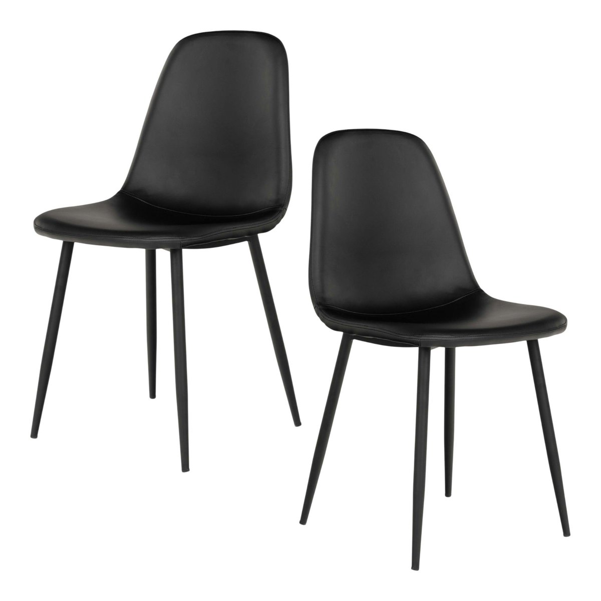 Chaise vintage pour salle à manger (lot de 2) BERLIN noire, PIER IMPORT