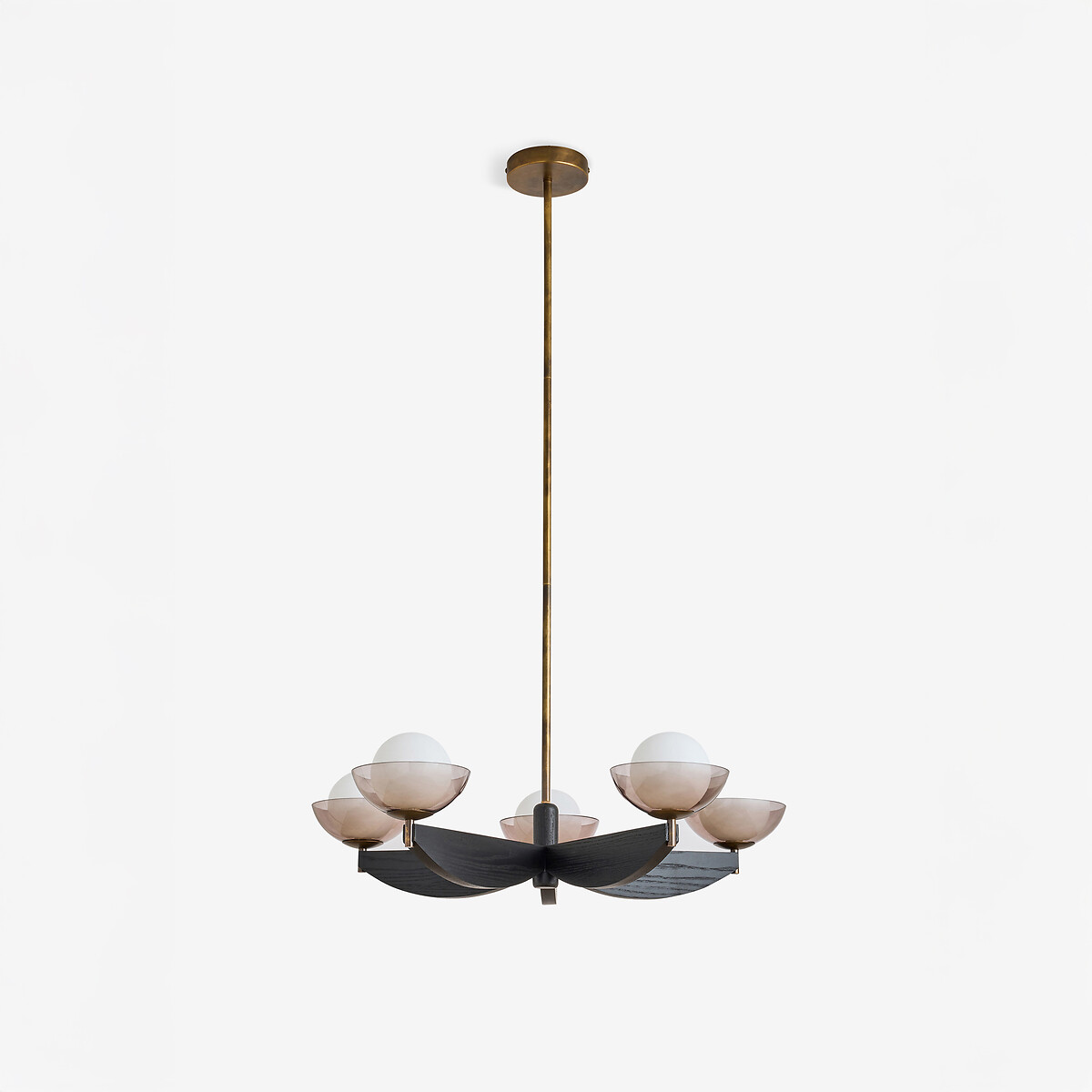 MADE.COM Layla 5-Light Opal Globe Pendant Light black, MADE