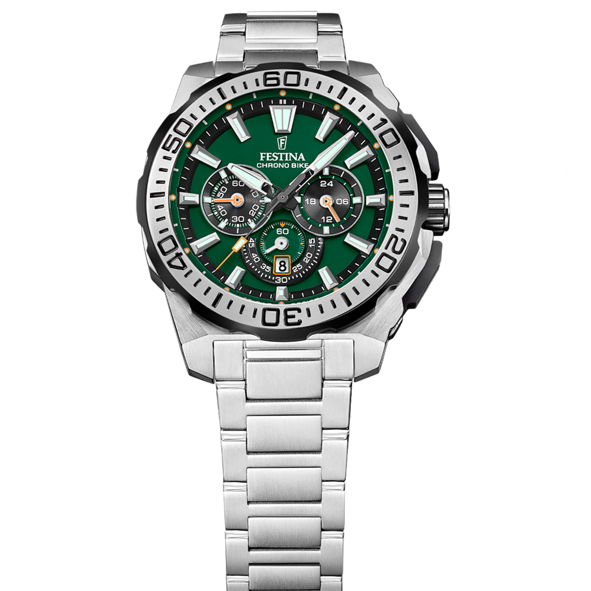 Montre Analogique CHRONOBIKE argenté vert argenté, FESTINA