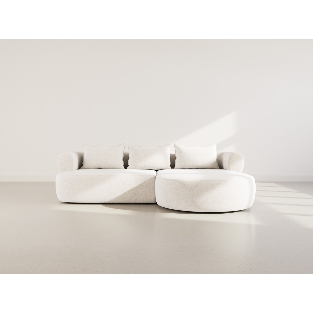 Canapé d'Angle droit 4 places - ANGELA beige, BEST MOBILIER