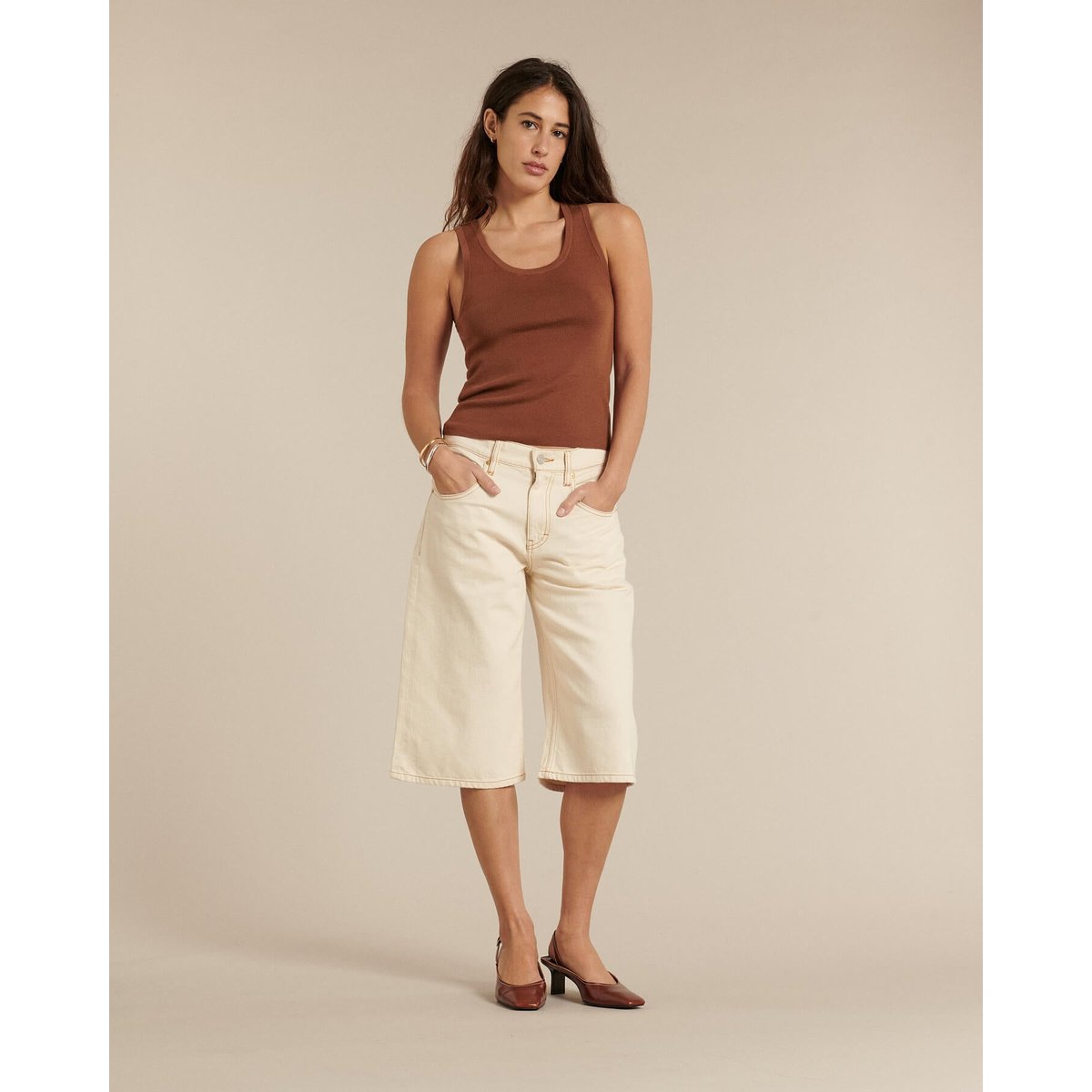 BERMUDA DENIM AUTHENTIQUE ecru, LABDIP