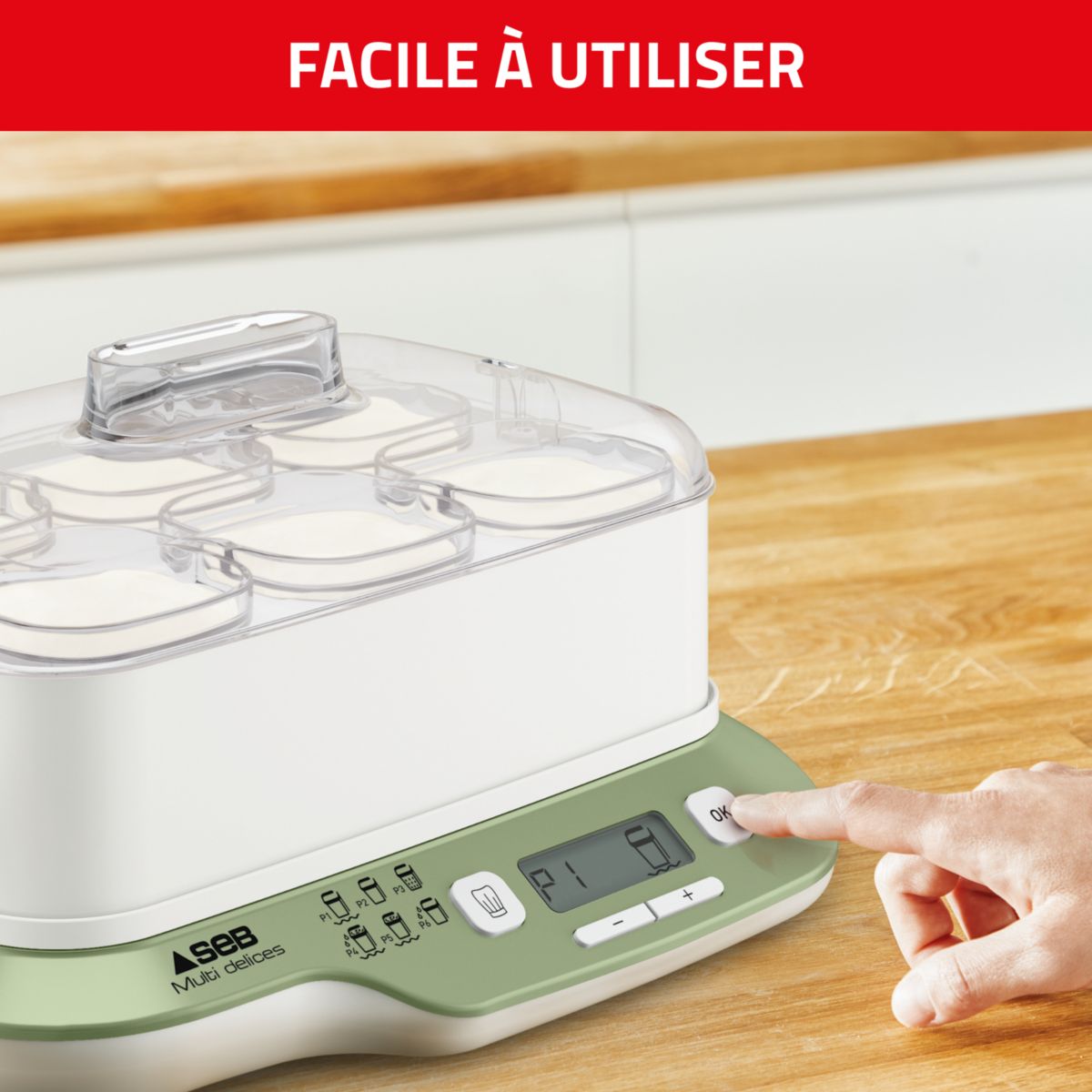 Yaourtière et fromagère YG660310 MultiDelices Express & Végétal blanc, SEB