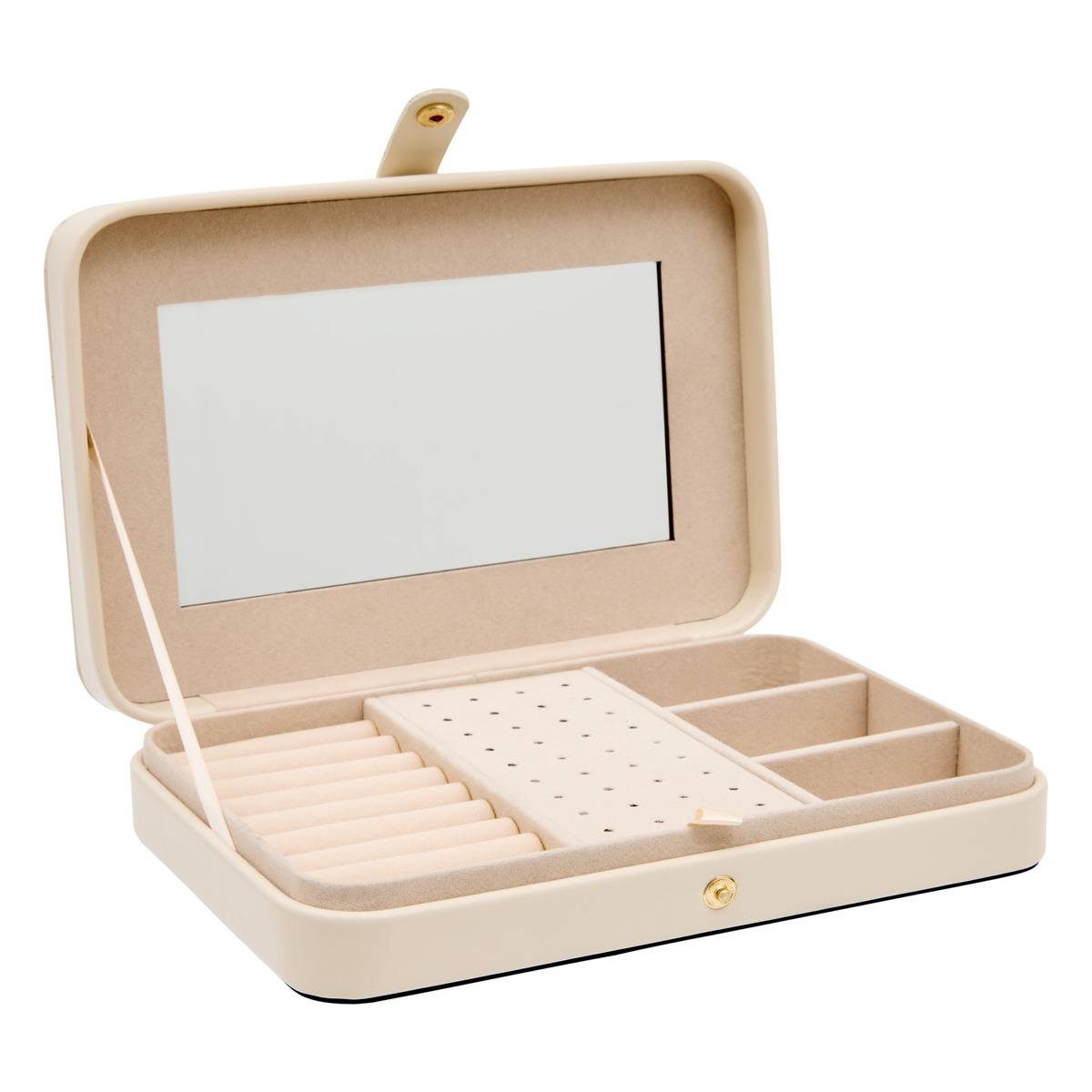 Boîte à bijoux rectangulaire en cuirette NATTY blanc, ATMOSPHERA