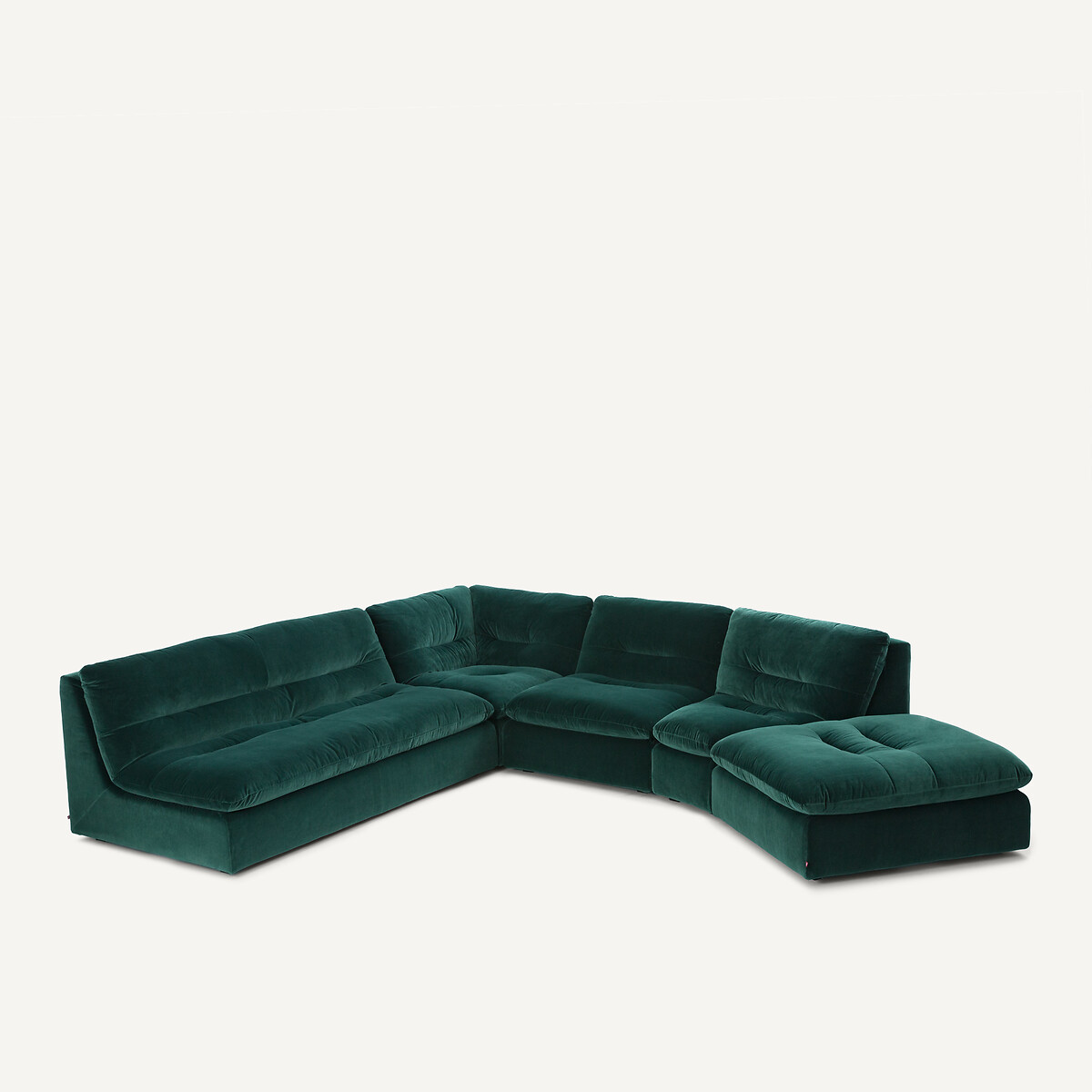 Repose-pieds modulable en velours, GIULIANO vert tsar, AM.PM