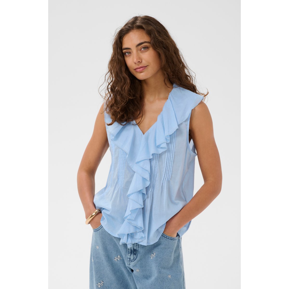 Blouse sans manches bleu powder blue, CULTURE