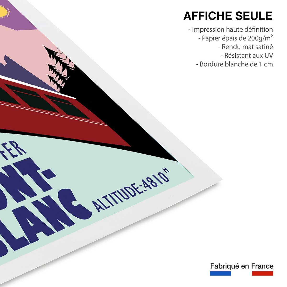 Affiche Terminus chamonix 4810m affiche seule, HEXOA
