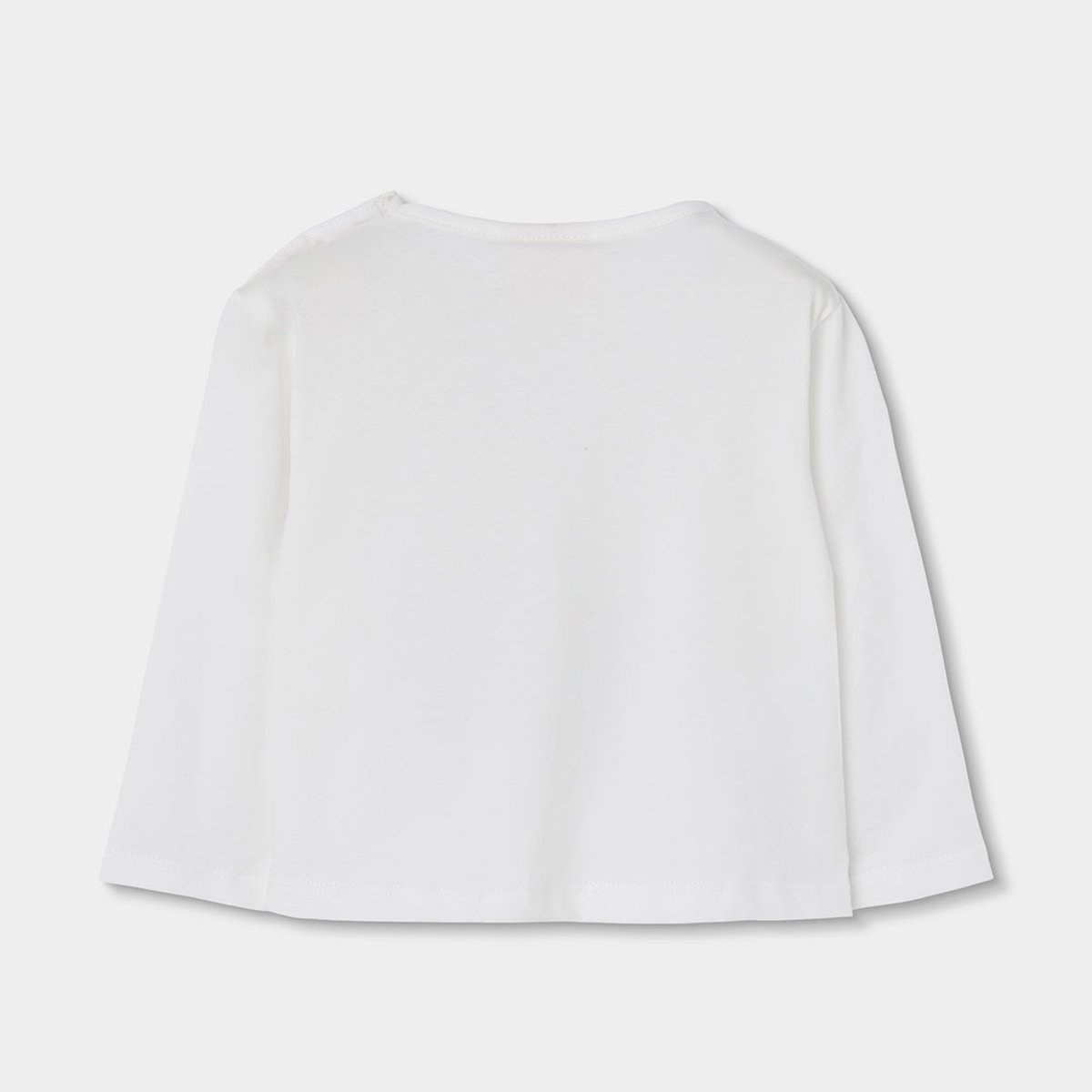 T-shirt fille maille imprimé fille avec fleurs blanc, BOBOLI