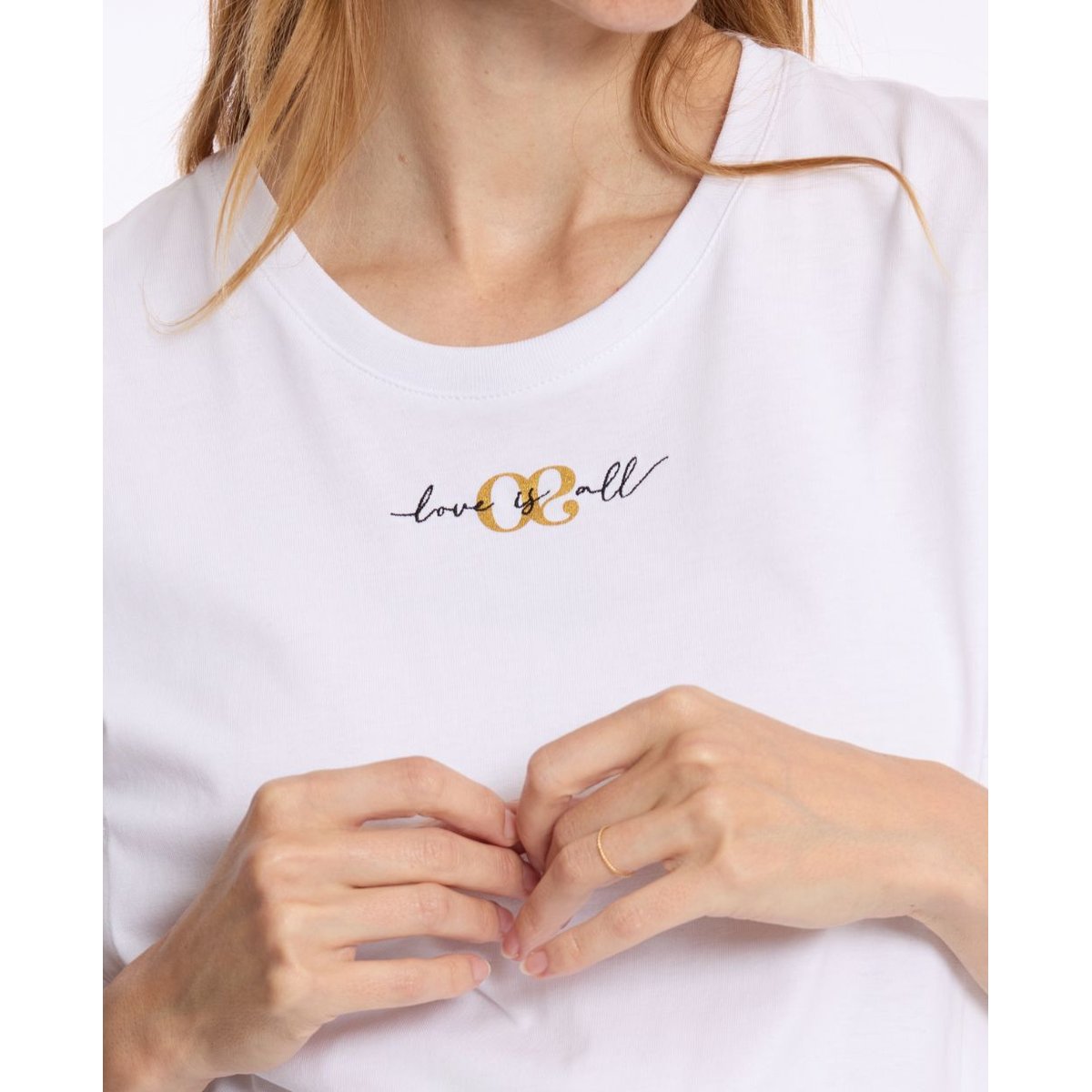 T-shirt de grossesse et d'allaitement Love blanc, CACHE COEUR