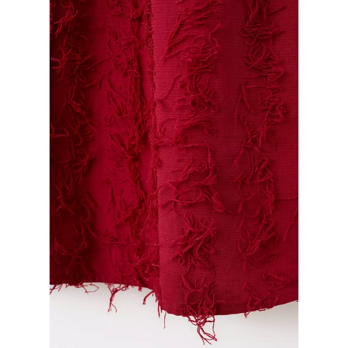 Robe détail franges bordeaux, MANGO KIDS