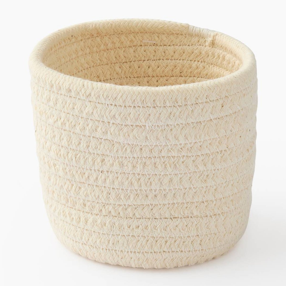 Panier rond en coton blanc, MONOPRIX MAISON