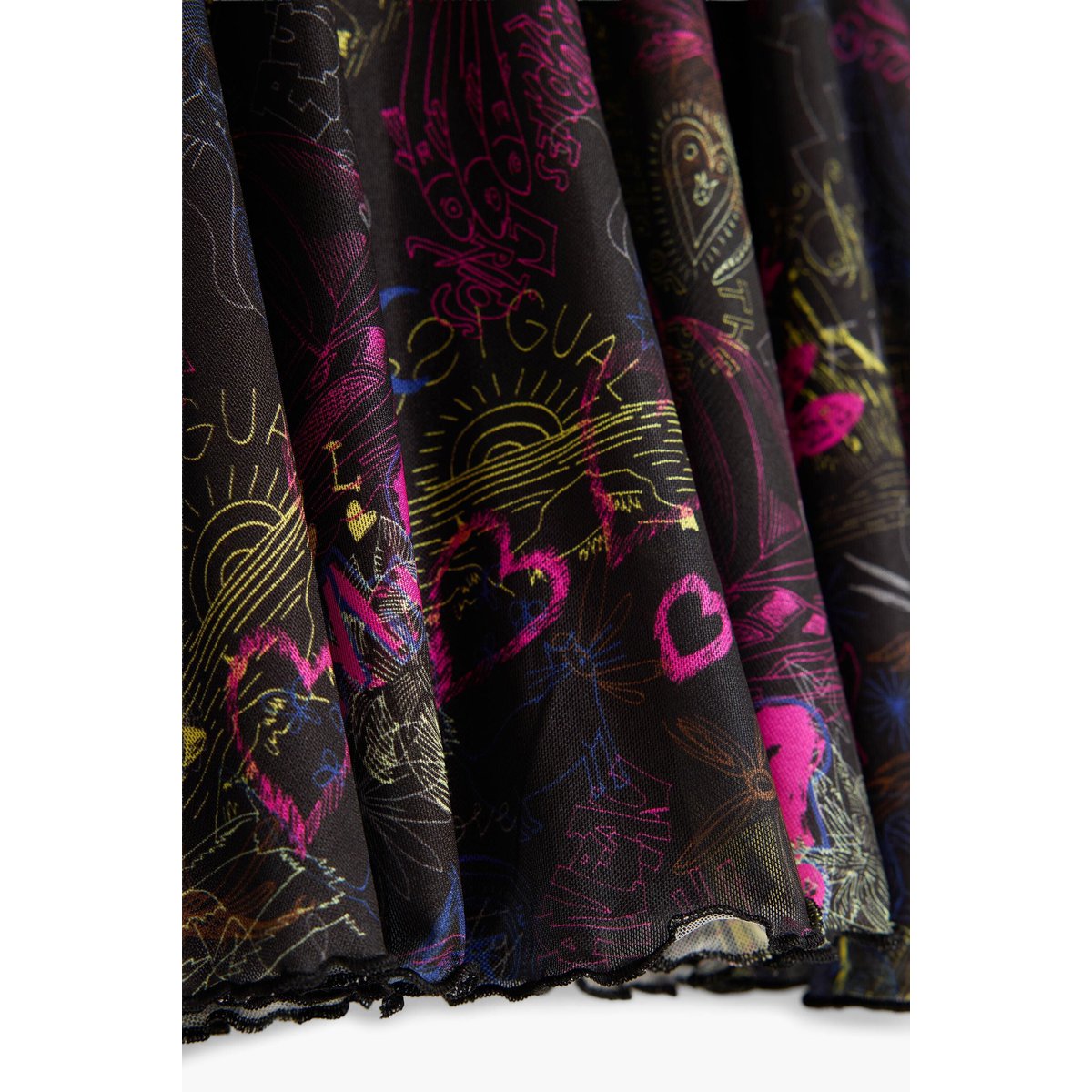 Robe en maille imprimée noir, DESIGUAL