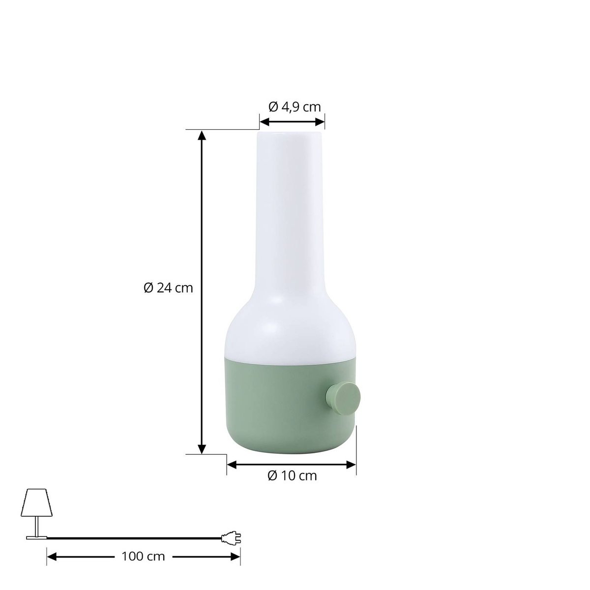 Luminaire de terrasse  moderneLED, Isaline vert, blanc, LINDBY