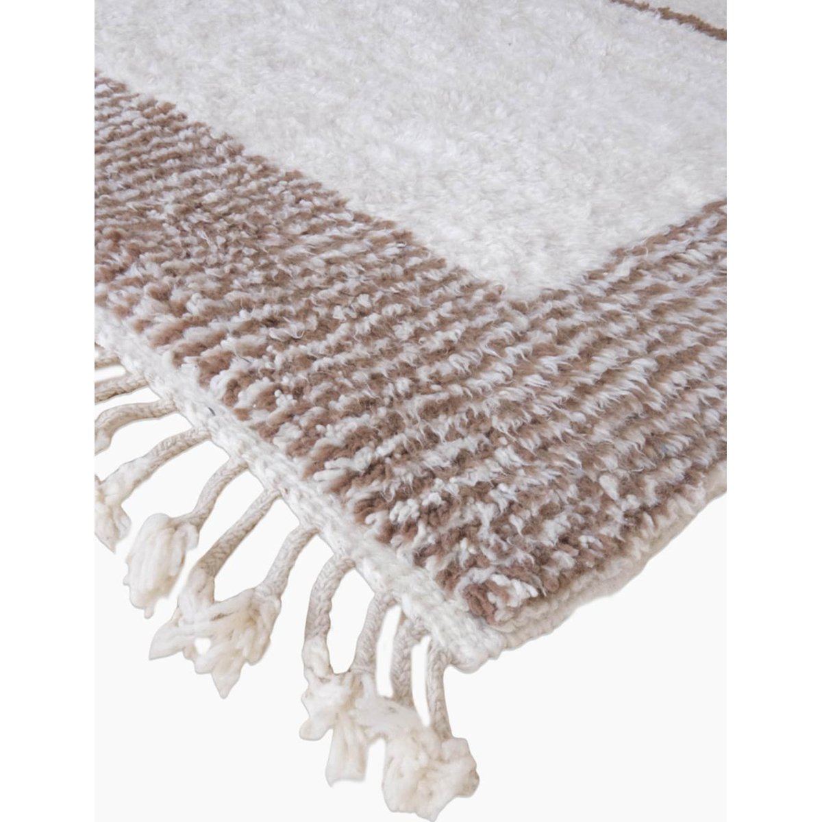 Tapis berbère décoratif aux lignes graphiques en laine 245 x 352 cm brun naturel, AFK LIVING